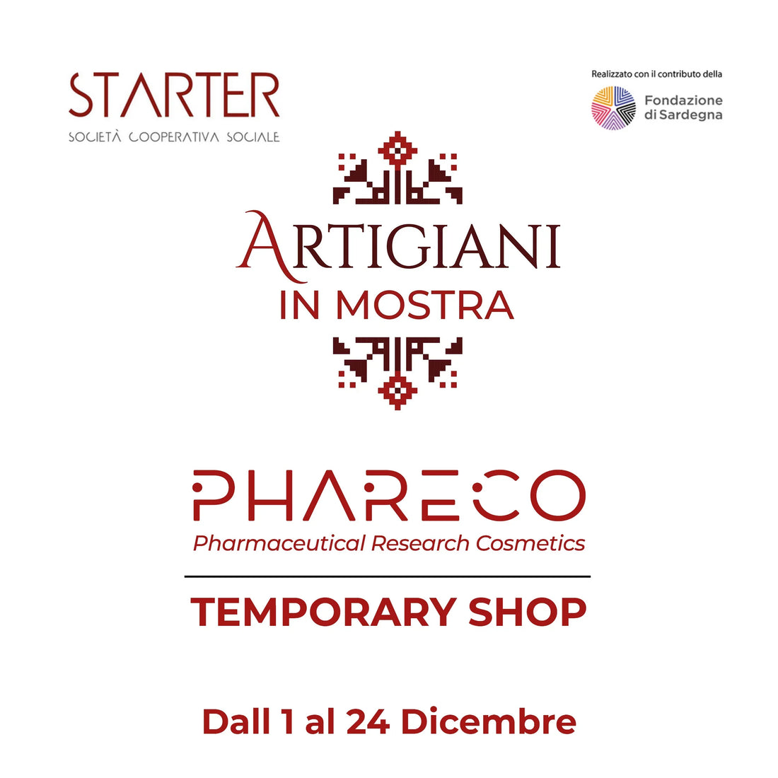 Phareco Temporary Shop ad Artigiani in mostra | 1-24 Dicembre 2022